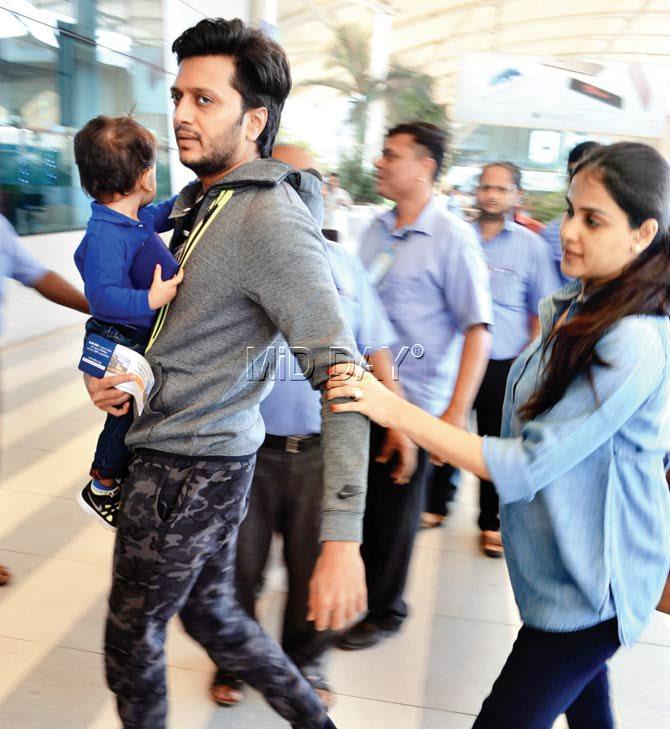 Riteish and Genelia Deshmukh with their son Riaan