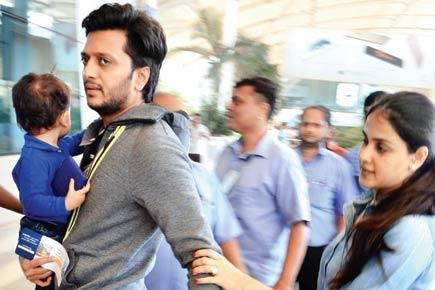 Spotted: Riteish, Genelia Deshmukh with their son Riaan