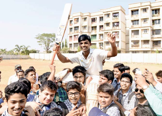 Pranav Dhanawade, a 15-year-old high school student who broke a cricketing record after amassing an unbeaten 1009 in a Bhandari Cup inter-school match at Kalyan on January 6. File pic