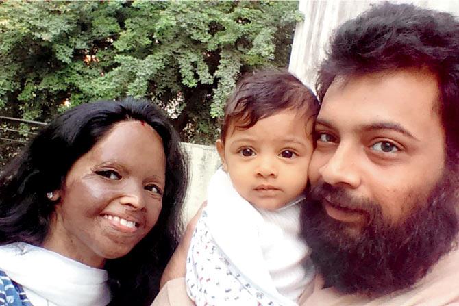 LOVE EXISTS FOR ALL: Laxmi Saa with partner Alok Dixit and their child. Saa and Dixit now work for the Stop Acid Attack campaign