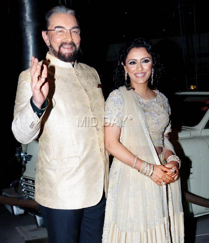 Kabir Bedi and Parveen Dussanj on their wedding day. Pic/Swarali Purohit