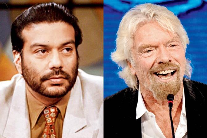 Vir Sanghvi and Richard Branson. Pic/AFP