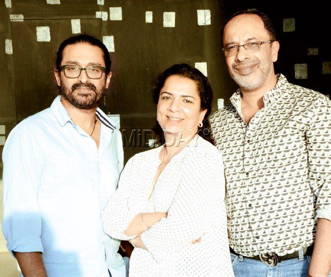 George Mathews (right) with his wife and director Raja Krishna Menon. Pic/Satej Shinde