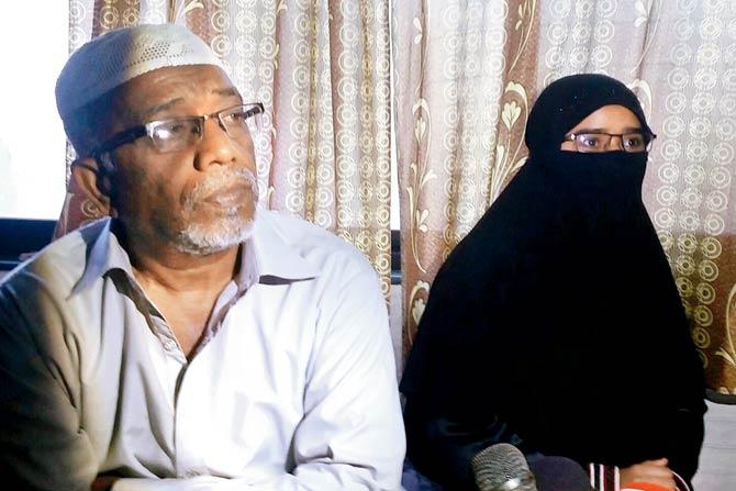 Ujma has now moved to a relative’s home in Mumbra. Here, she is seen with her father Ahmed Miyan, a real estate agent. They often counselled Muddabir Shaikh against following extremist ideologies