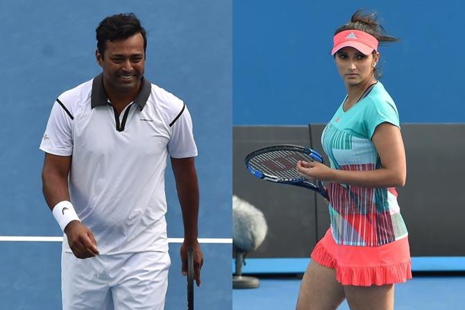 Sania  Mirza and Leander Paes