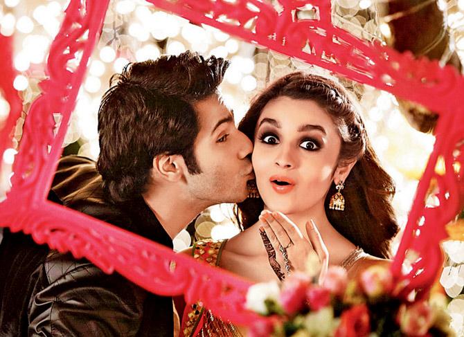 A still from Humpty Sharma Ki Dulhania, whose sequel which go on floors later this year and (right inset) Karan Johar 