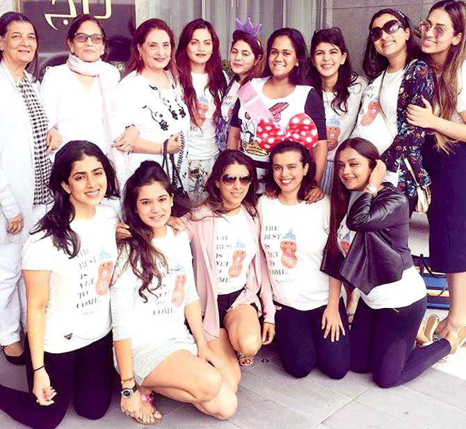Arpita Khan Sharma with family and friends at her baby shower