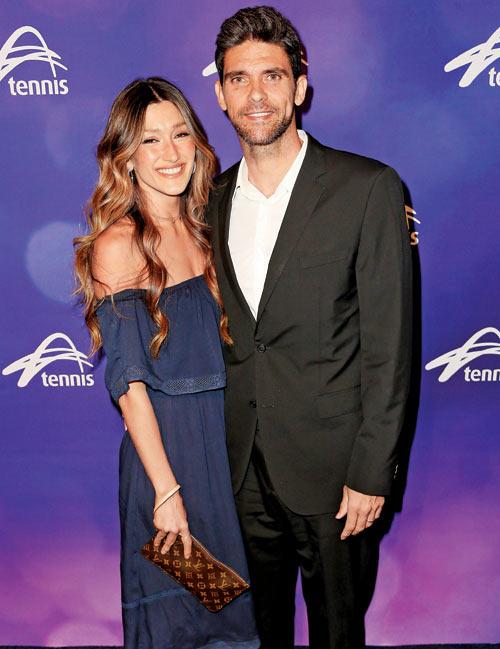 hot couple: Australian Davis Cup hero Mark Philippoussis is accompanied by his wife Silvana at the event 