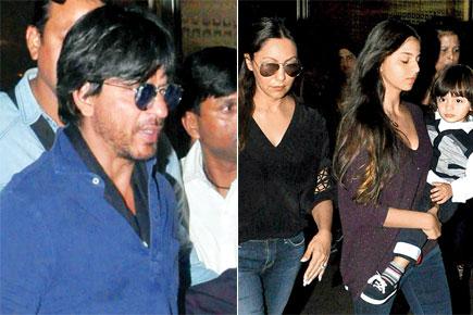 Spotted: SRK with wife Gauri and kids Suhana, AbRam