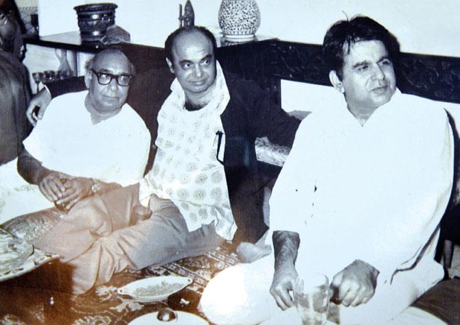 Cine legend Dilip Kumar (right) and director Ramanand Sagar (centre) with Urdu writer Krishan Chander at the latter