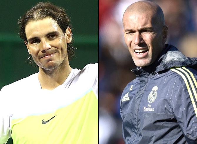 Rafael Nadal and Zinedine Zidane. Pics/AFP