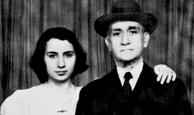 A dated photo of a Cochin Jewish man and his daughter