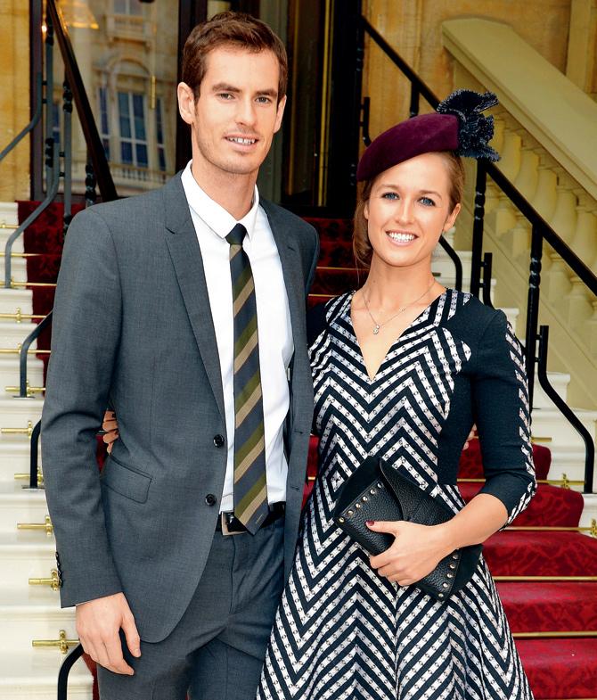 Andy Murray with wife Kim. PIC/Getty Images