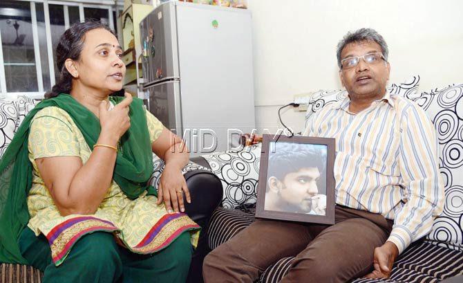Aniket’s parents at their Prabhadevi home
