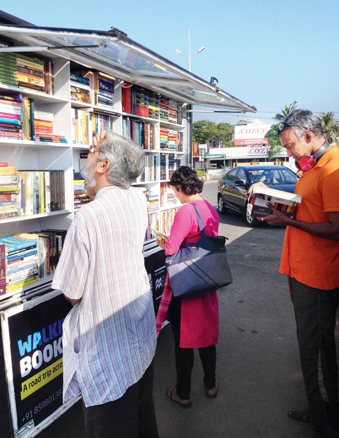 Book lovers of all age groups at the WBF book display on Elliots Beach Road, Chennai
