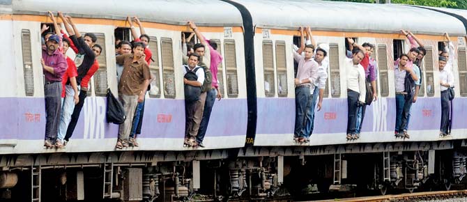 More than 35 lakh people travel on western line’s local trains everyday. FIle pic