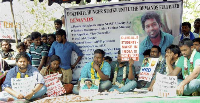 Protests at Hyderabad Central University 