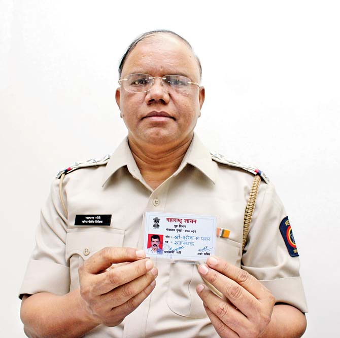 The identity card of suspended Mantralaya clerk Dilip Rajeshirke