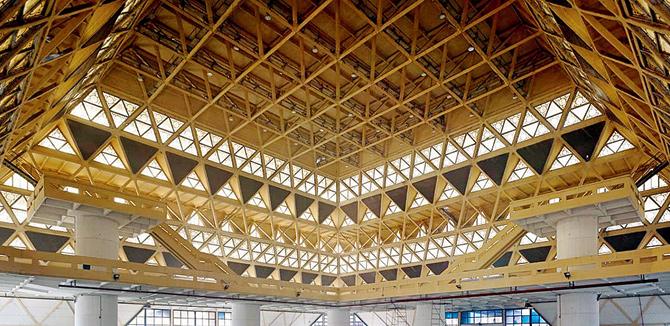An interior shot of the iconic Hall of Nations, Pragati Maidan, New Delhi.  PIC COURTESY/ STATEOF ARCHITECTURE.IN