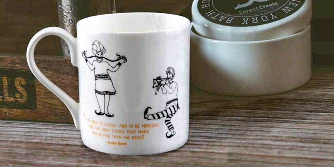 A mug with a quote from Ruskin Bond