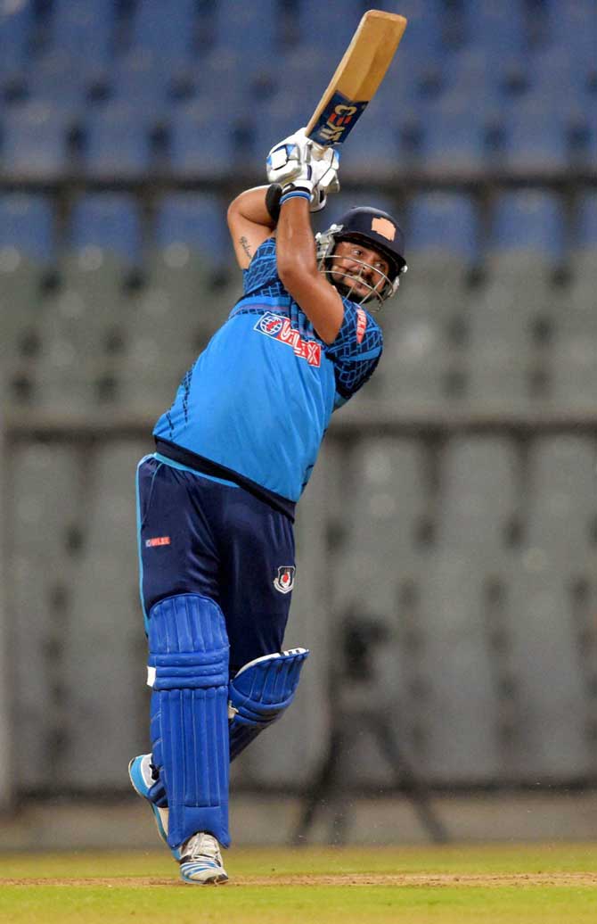 Suresh Raina in action during the Syed Mushtaq Ali final on Wednesday in Mumbai