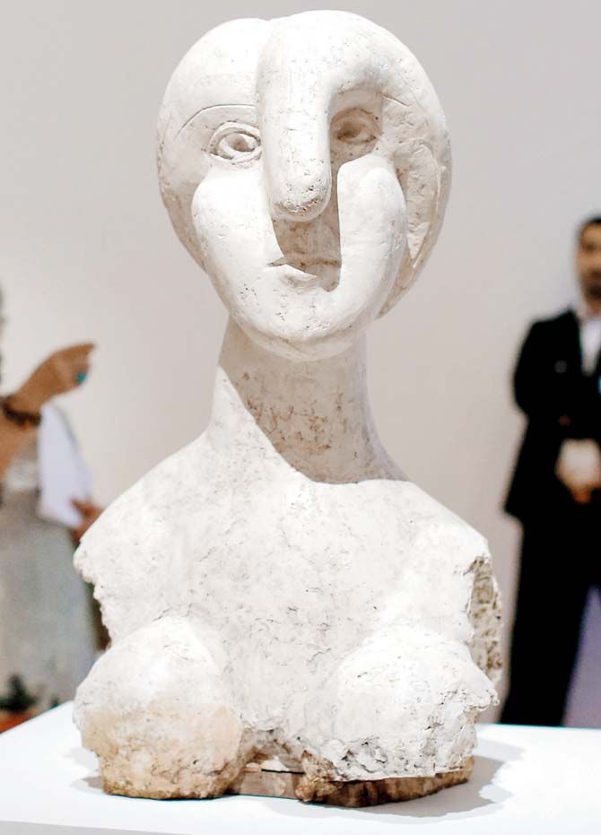 The subject of the sculpture, Marie-Therese Walter, was Picasso’s mistress and model for years. Pic/AFP