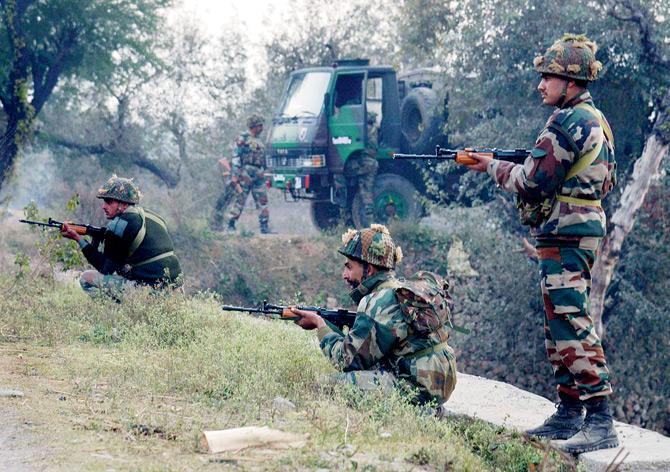 Security forces near the Pathankot air base. FILE PIC
