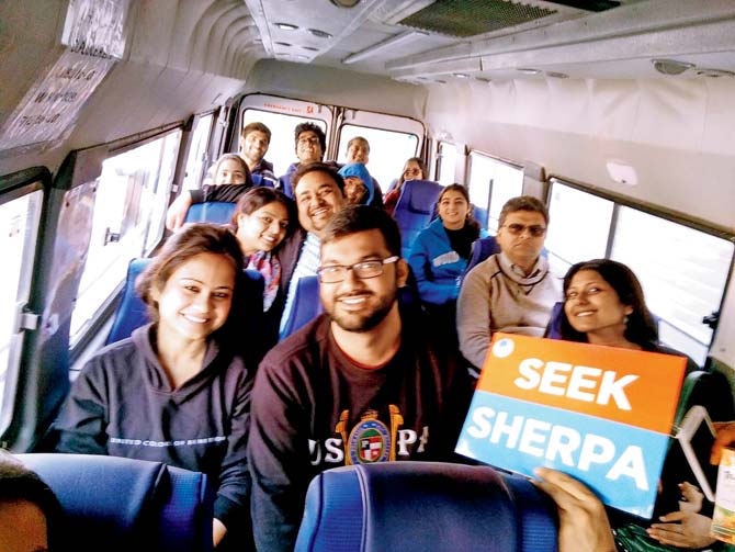 Participants at Seek Sherpa’s Food Bus tour in Delhi