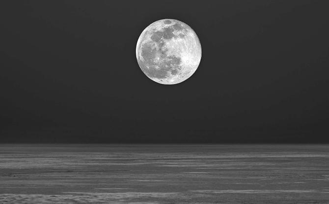 The moonrise at Rann of Kutch, 2014  