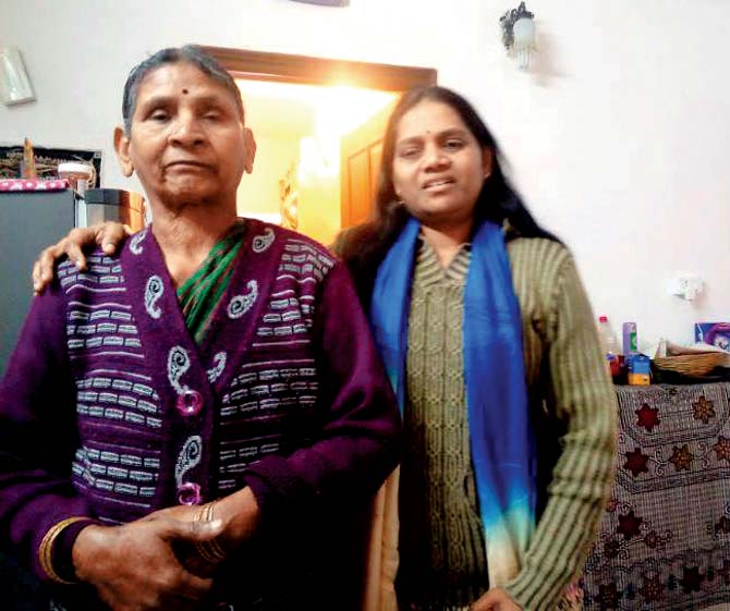 Vasantha with her mother-in-law