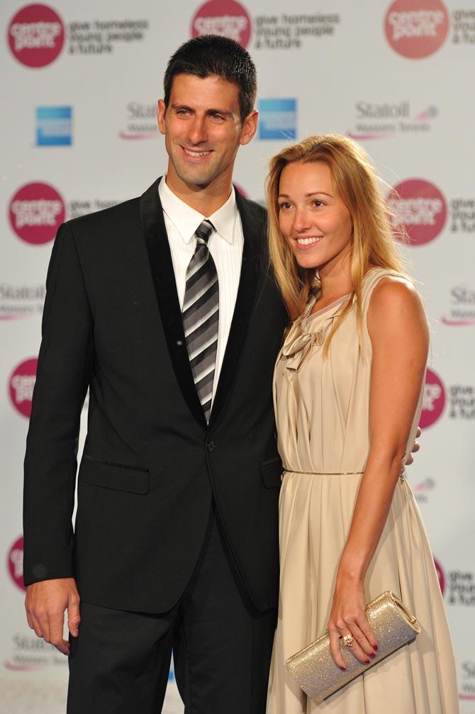 Noavak Djokovic and his wife Jelena