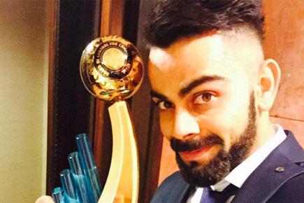 Virat Kohli posts a selfie with his BCCI Cricketer of the Year award