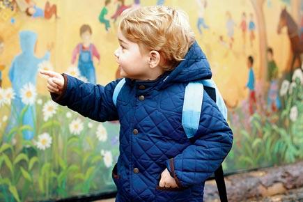 Britain's Prince George goes to school