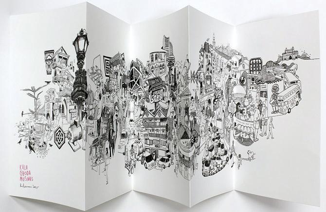 The art print unfolds to show the many facets of Kala Ghoda. pics courtesy/sameerkulavoor.tumblr.com
