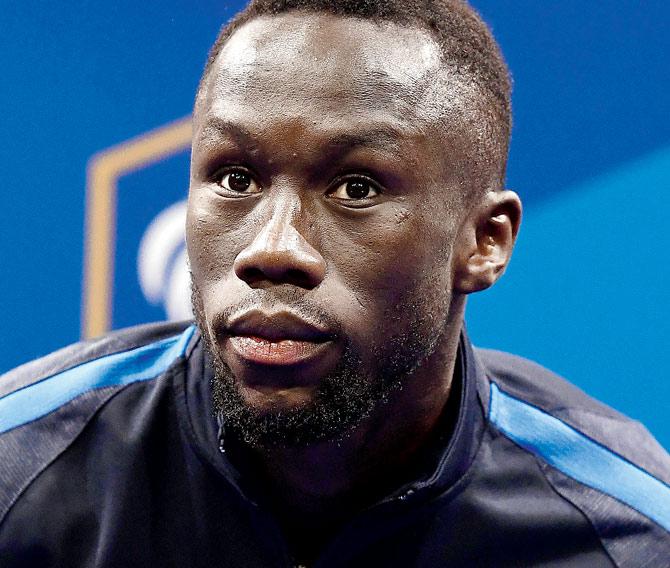 Bacary Sagna during a press conference yesterday. Pic/AFP