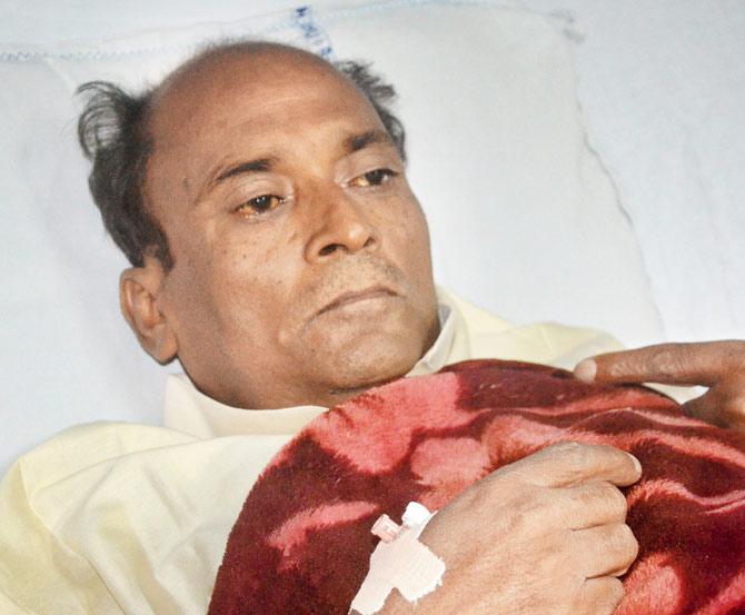 Former India hockey captain Mohammad Shahid in his hospital bed at Medanta Medicity Hospital in Gurgaon. He is suffering from severe liver and kidney ailments