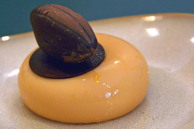 Diplomatic Mousse is stuffed with a toffee filling, and almond sponge
