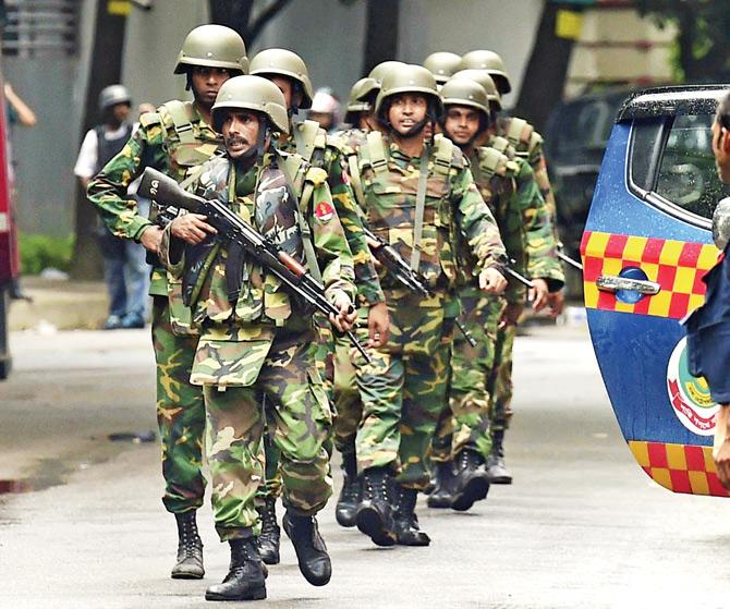 ISIS claimed responsibility for the killing of the hostages during an 11-hour siege that ended on Saturday at the Holey Artisan Bakery in Dhaka’s posh Gulshan area, after the army stormed the bakery, killing six attackers and capturing one alive. Pic/AFP