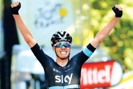 Chris Froome celebrates his win on Saturday