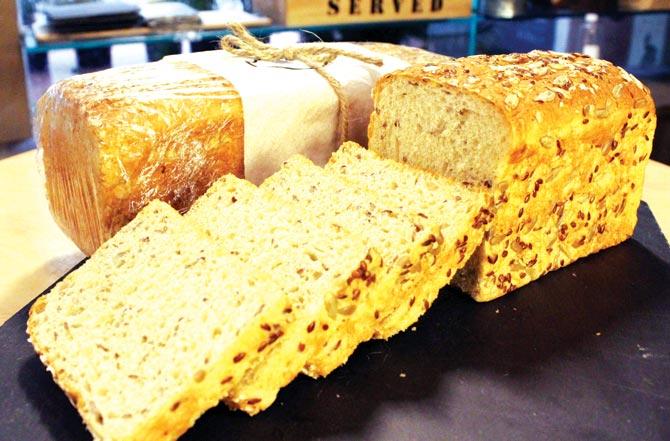 Multigrain bread made with whole wheat and rye flour;