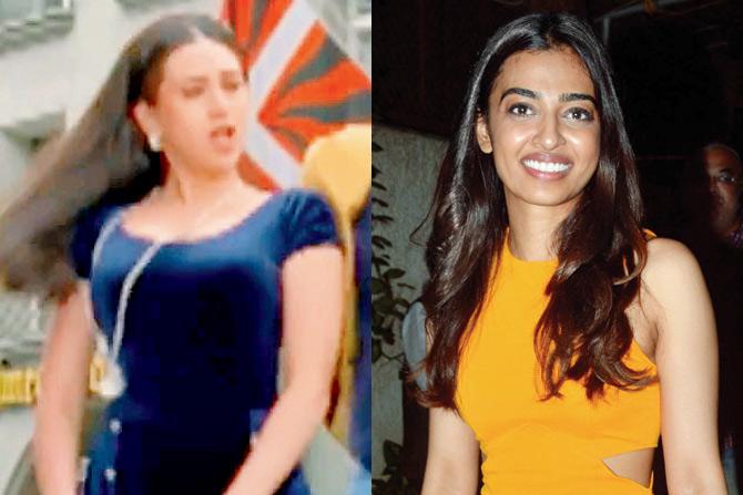 Then: Karisma Kapoor in Hero No.1 (1997) and Now: Radhika Apte at the preview of Phobia