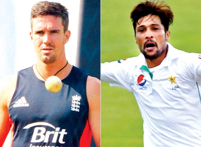 Kevin Pietersen and Mohammad Amir