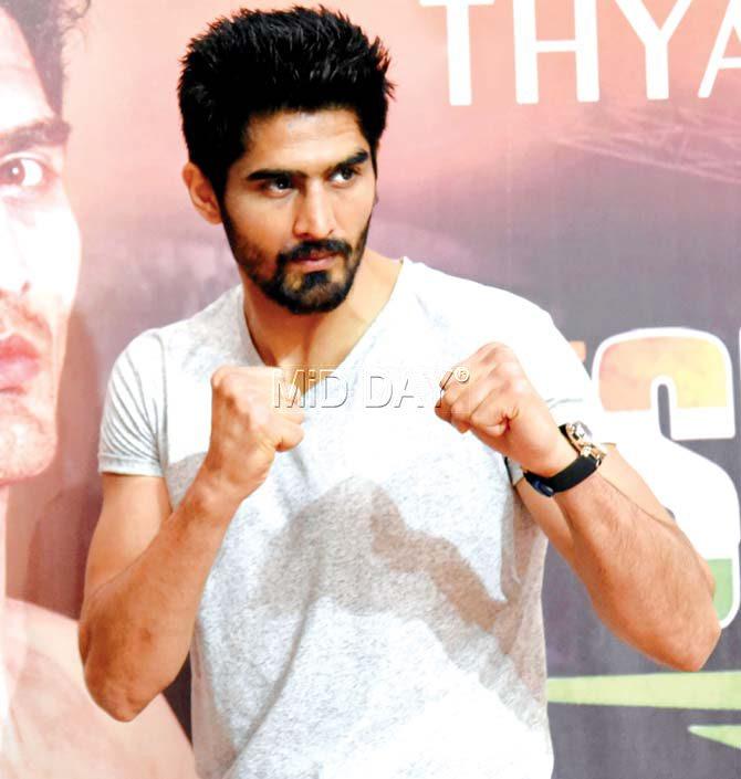 Boxer Vijender Singh during a promotional event in the city yesterday. Pic/Nimesh Dave