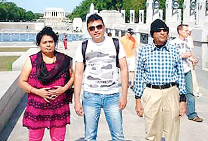 Chandan with his parents Kamalnayan and Archana, all of whom died in the accident