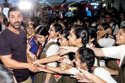 Spotted: John Abraham at a school in Kalyan