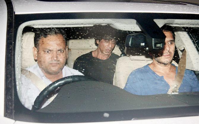 Shah Rukh Khan and Ritesh Sidhwani on Monday night.