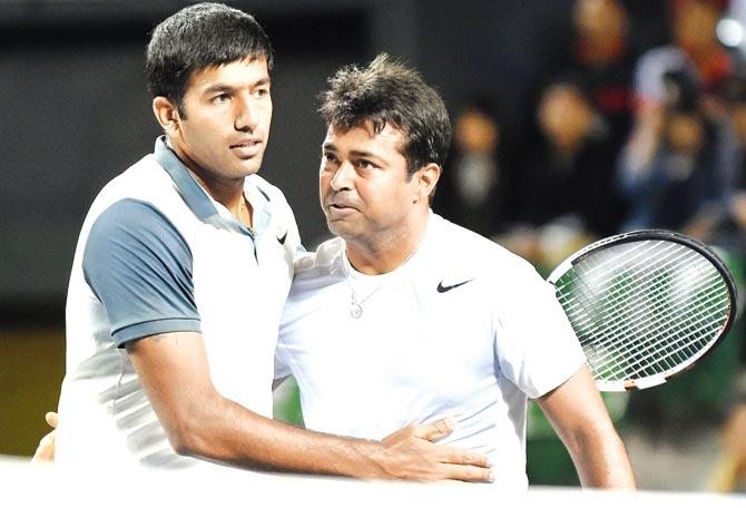 Rohan Bopanna (left) and Leander Paes kept their differences aside during India