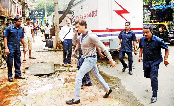 Spotted: Hrithik Roshan at near CST shooting for 