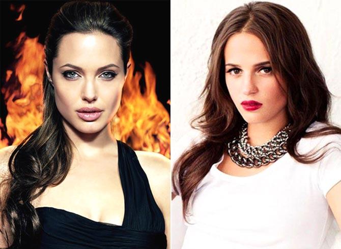 Angelina Jolie and Alicia Vikander. Pics/Santa Banta