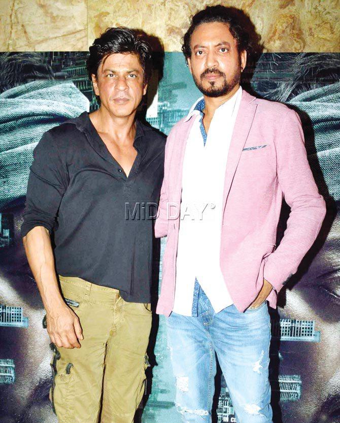 Shah Rukh Khan and Irrfan Khan. Pics/Sameer Markande